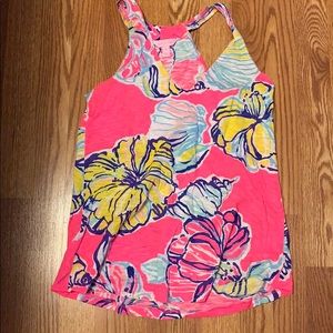 LILLY PULITZER racerback patterned tank top.